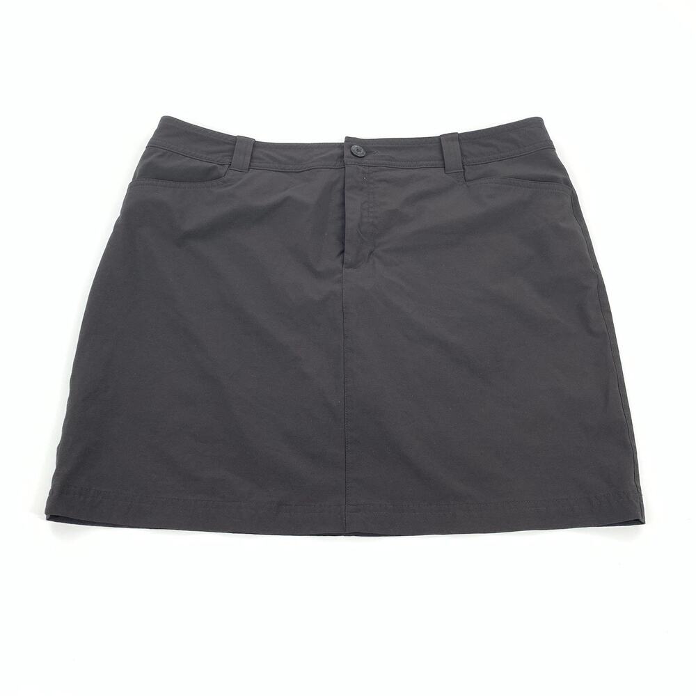Eddie Bauer Athletic Skort Shorts Skirt Size 14 Womens Solid Black Hiking Tennis